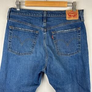 Levi's 501 S Skinny Blue Stretch Denim Ankle Jeans Button Fly Women's Size 31x28